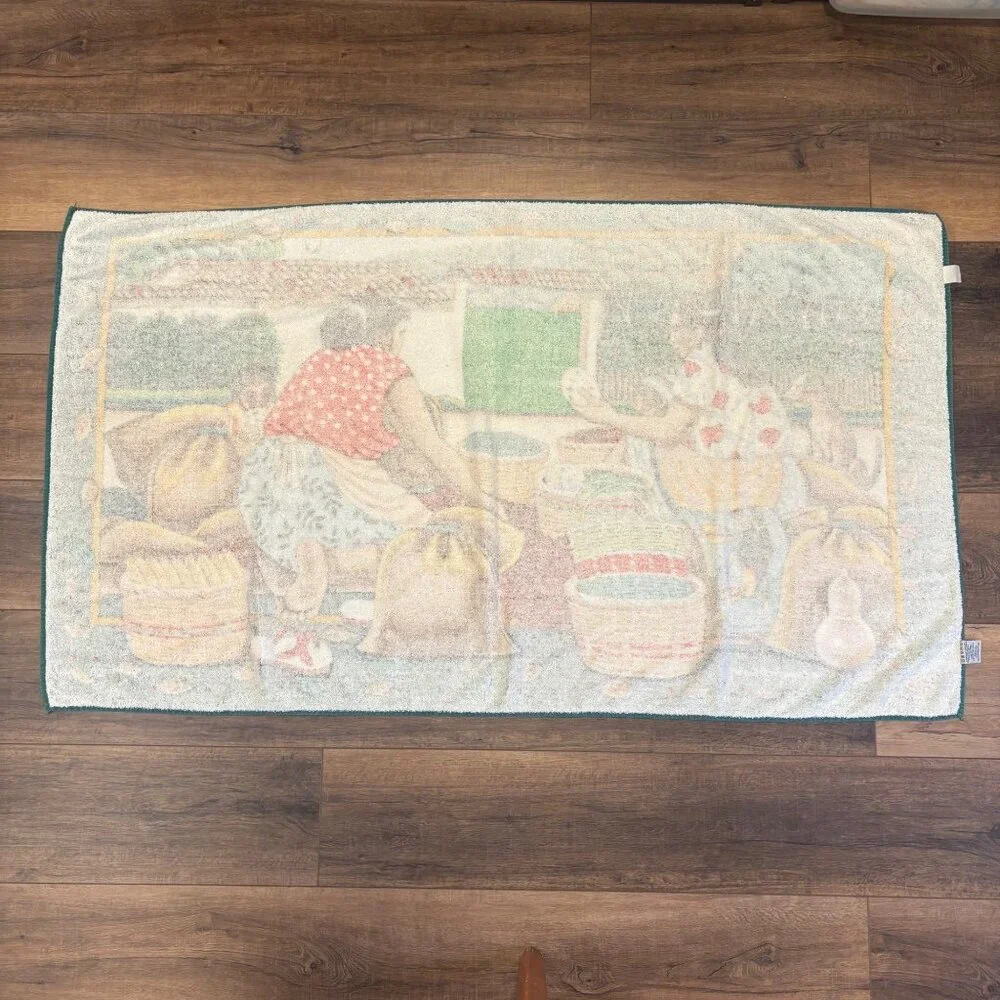 Colorful Edmundo Otoniel Rural Towel Art Farming Scene Cotton Hilasal VTG‎